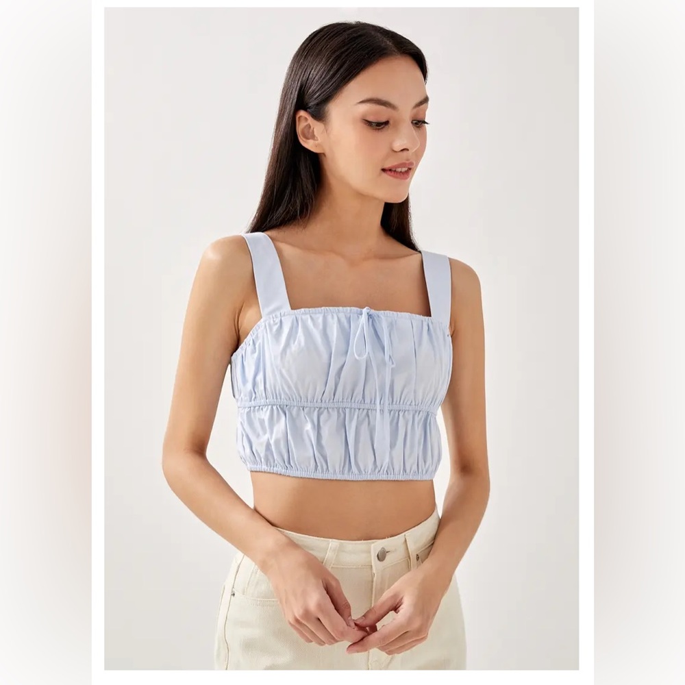 Elastic waist ruched top